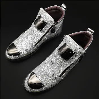 

European man short boots high help England increased Martin boots, leather shoes on the stylist which help men's shoes