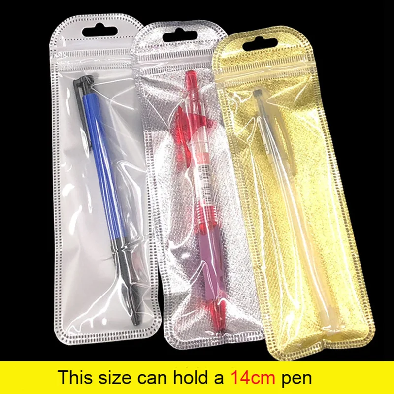 H2f73e3d0e00c437f94a8061b256d1ba3e 50Pcs/Lot Long Plastic Ziplock Package Bag Pens Leather Keychain Watch Band Jewelry Pouch Self Sealing Makeup Brush Packing Bags