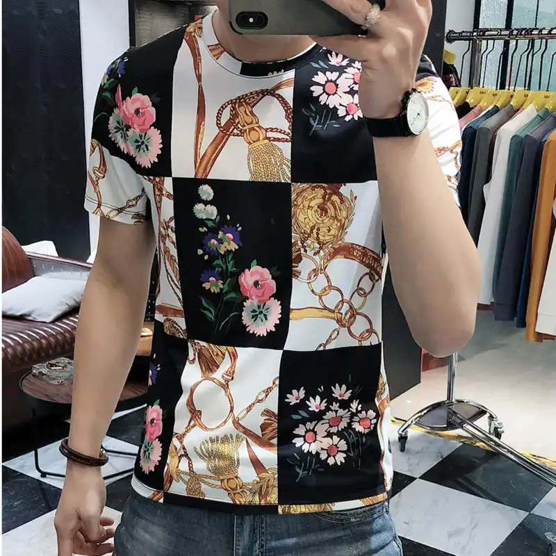 デジタルプリント半袖tシャツ男性ソシアル クラブ服ファッションブランドファッション21夏トップメンズプリント男性 Tシャツ Aliexpress