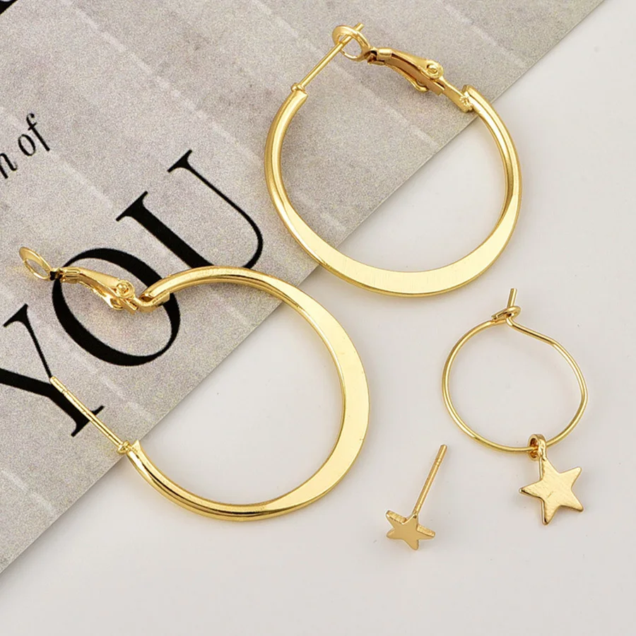 Starbeauty 4 шт/партия золотые цветные обручи маленькие звезды серьги набор спираль прокалывания ушей висячие серьги женские поддельный пирсинг ювелирные изделия