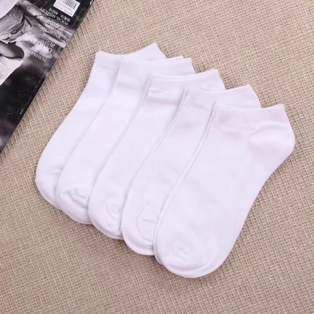 5 Pairs Men & Women Socks Breathable Sports Socks Solid Color Boat Socks Comfortable Cotton Ankle Socks White Black Gray Blend Fivepairs 3