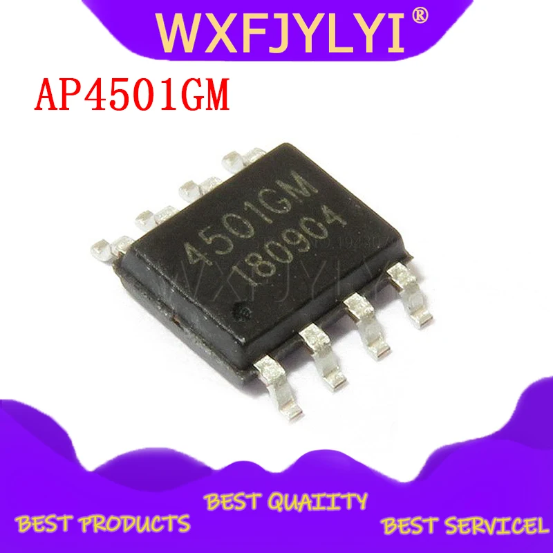 5 шт./лот AP4501GM 4501GM SOP8 AP4501 N и P CHANNEL режим улучшения MOSFET|Интегральные схемы| |