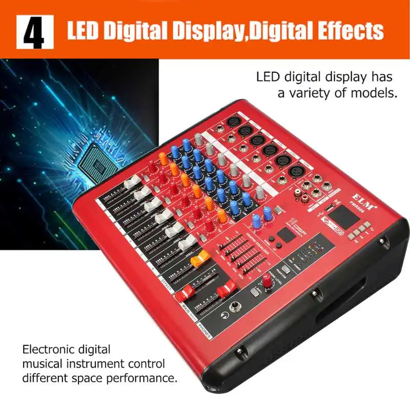 6 Channels bluetooth Sound Mixing Console Record