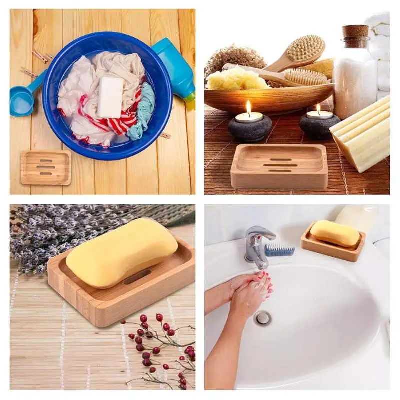 Деревянный поднос для мыла ручной работы 2 шт. деревянный бамбуковый подставка