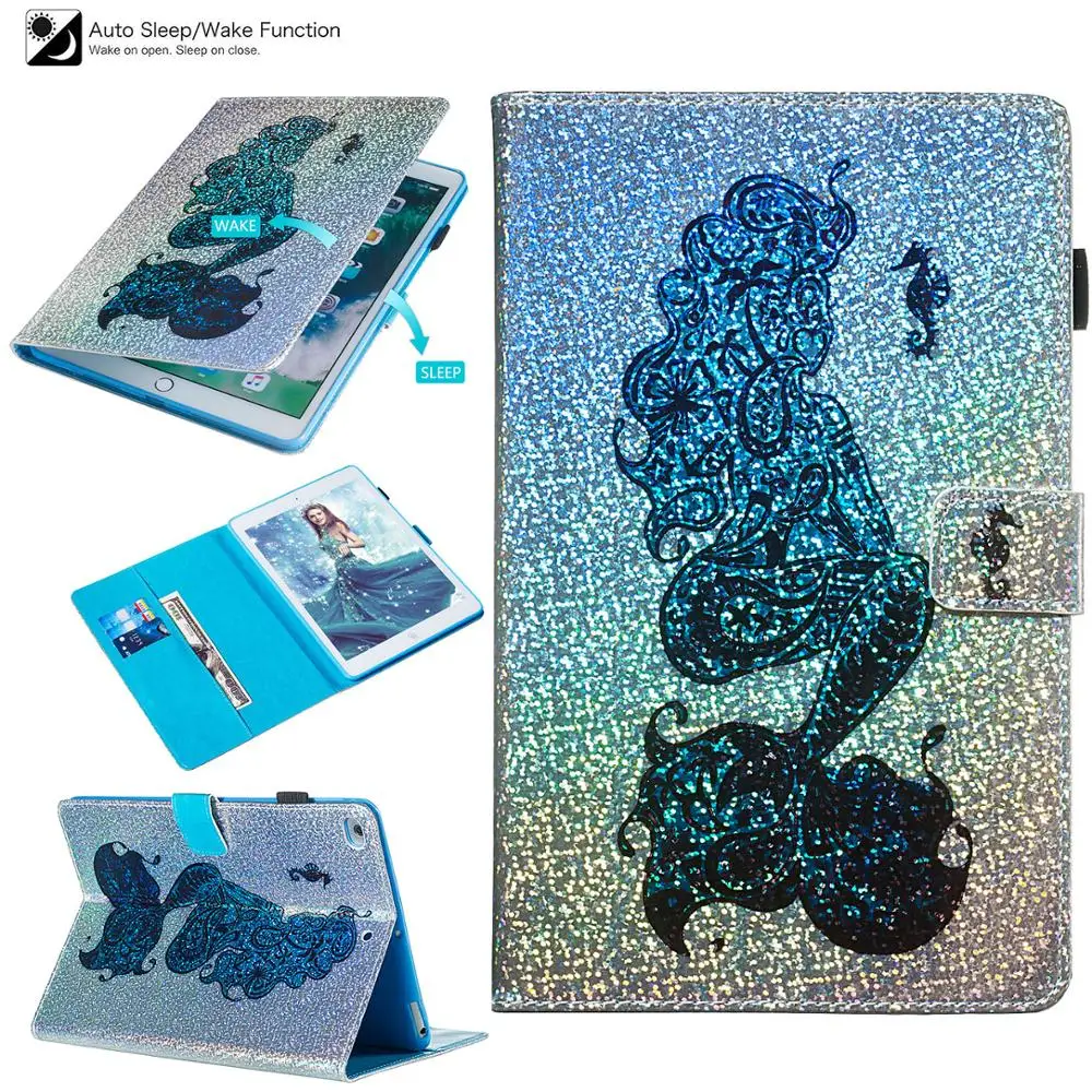 

For ipad 9.7 2018 2017 Case / ipad air 2 / ipad air 1 Tablet Case Soft TPU Back PU Leather Smart Cover For ipad 5 6 8 Case