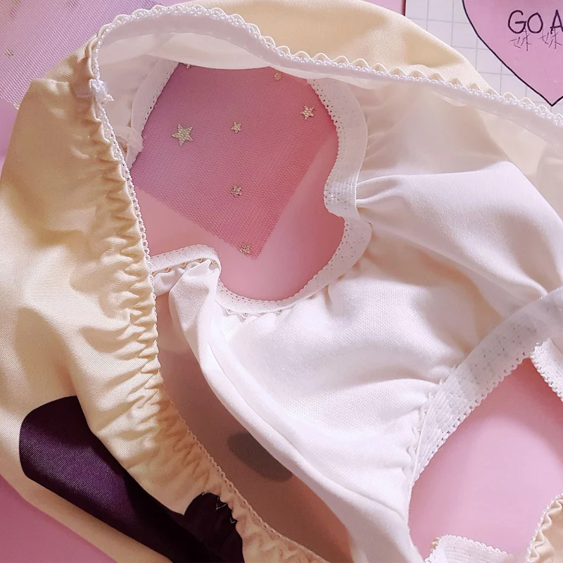 Kawaii, Марка pom-Pom Purin, милые трусики для девочек, трусы с ушками, женское нижнее белье, повседневная одежда, молочный шелк, Pantsu