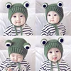 New Baby Hat Cute Cartoon Frog Big Eyes Christmas Elk Winter Thick Knitting Warm Plush Boy Girl Hats Newborn Beanie Children Cap ► Photo 3/6