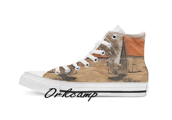 

wind schuppen Custom Casual High Top lace-up Canvas shoes sneakers Drop shipping