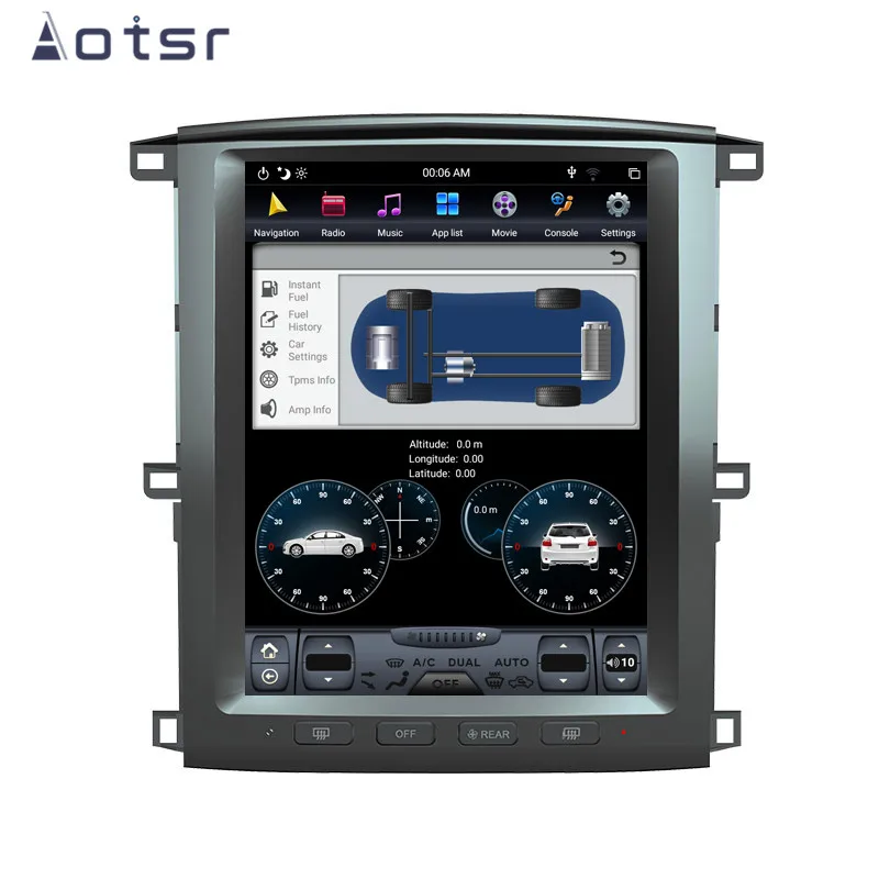 AOTSR Android 8,1 Tesla стиль HD экран Автомобильный gps навигатор для TOYOTA LAND CRUISER LC100 2003-2007 головное устройство мультимедийный плеер