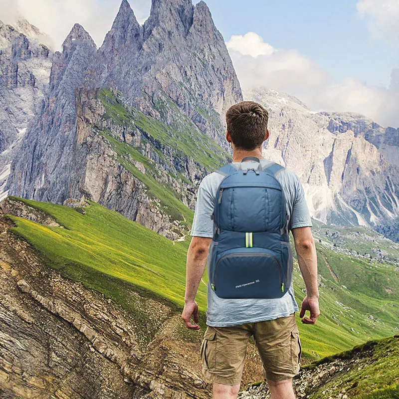 Легкий открытый рюкзак Floding Daypack City нейлоновая сумка Велоспорт Альпинизм бег кемпинг тактическая Треккинговая сумка 35L