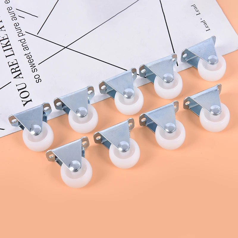 

1pcs 10KG Universal Swivel Casters 1" Furniture Wheel Castor White PP Nylon Dual Roller Wheel For Platform Trolley Chair Hot
