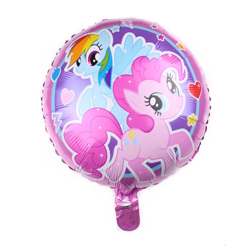 Little Pony-4 5/10 шт 18 inch с рисунком из мультфильма «Мой Маленький Пони» тема Дети День рождения украшения Алюминий Фольга воздушные шары одноразовый круглый воздушные шары - Цвет: Little Pony-4