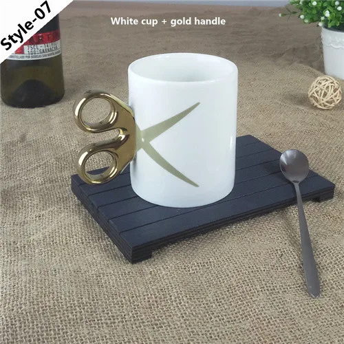 White-gold 1 шт Персонализированные ножницы кружка креативная золотая ручка керамическая чашка офисная чашка для воды домашняя кофейная кружка Классическая кофейная чашка 6DZ258 - Цвет: White-gold