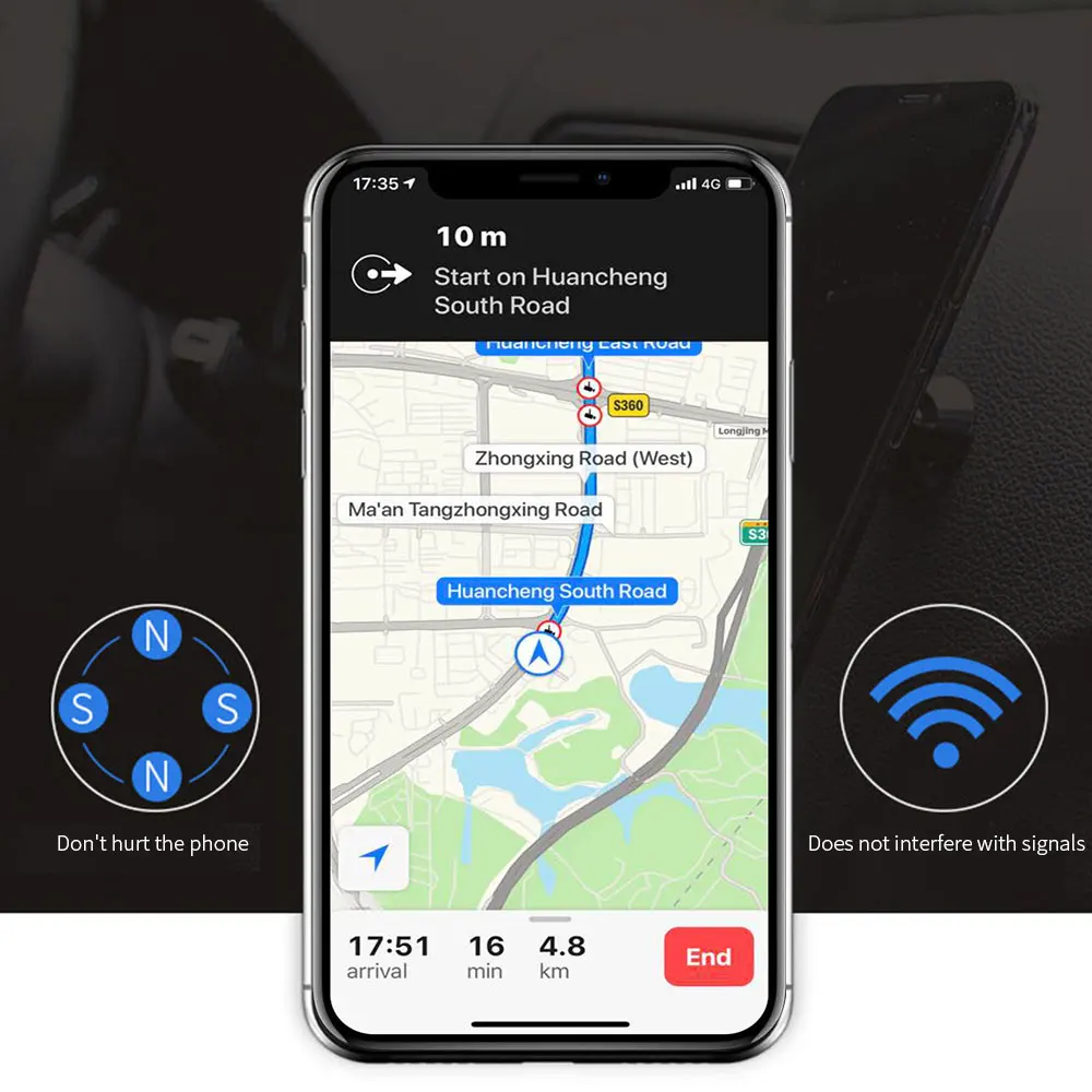 KISSCASE Universal Magnetische Auto Telefon Halter Stehen in Auto Für iPhone 11 Samsung Dashboard B