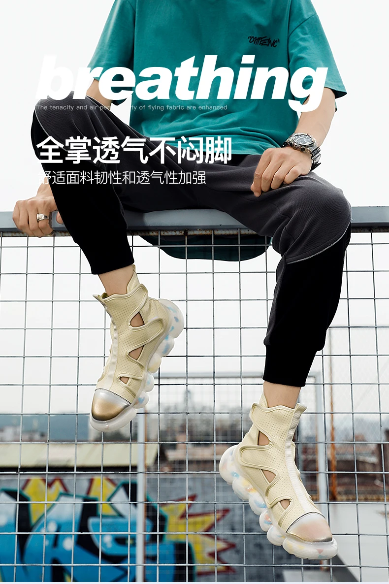 Fashion Men's Sandals Summer Soft Sandals High Quality Microfiber Leather Sandals Outdoor Antiskid Damping Men Roman Sandals