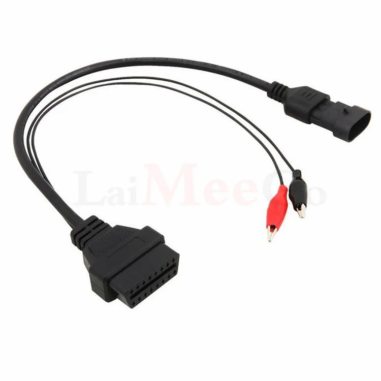 For Fiat 3pin Lancia FOR Alfa Romeo 3 pin OBD2 OBD 16 pin tool adapter cable (2)