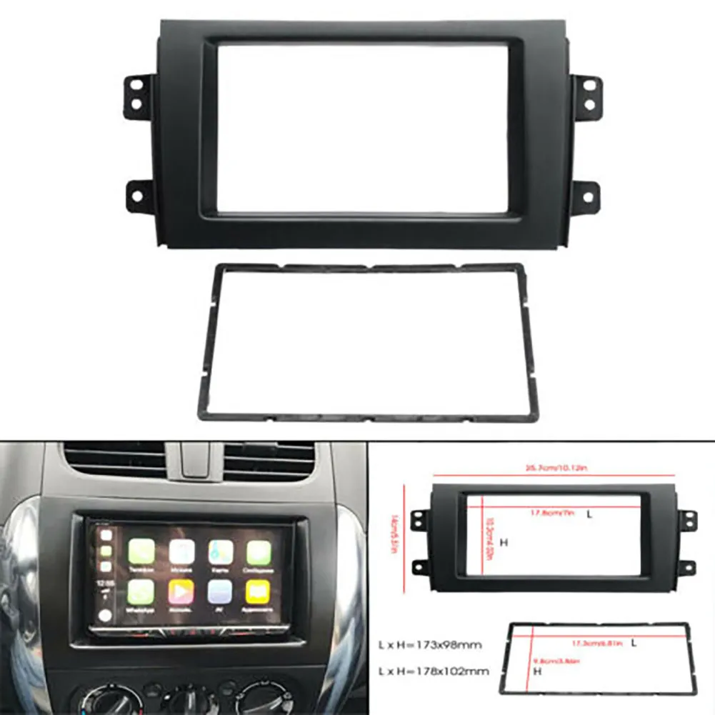 Telaio Piastra Fascia Per 2007-13 Suzuki Sx4 Double Din Stereo Radio Plate Frame Trim Dash Kit