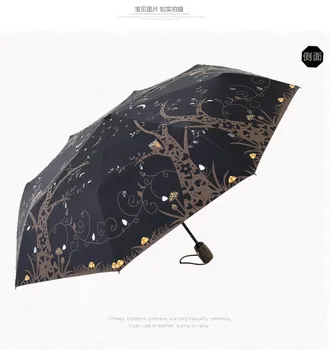 

Portable Sunshade Umbrella Rain Men Women Fully Automatic Uv Protection Gift Windproof Wooden Handle Rain Umbrellas