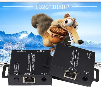 

Loop Out Home Cat 5e/6 Cable With POE 1080P Up To 50M Ethernet HDMI Extender Extension 2 Port Splitter Receiver Power Adapter