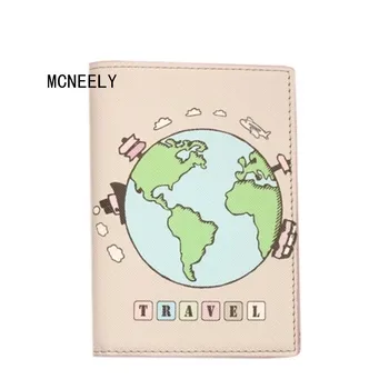 

TRAVEL Around World Thick Passport Cover ID Credit Card Holder Fashion Design PU Leather Business Card Bag drop shipping