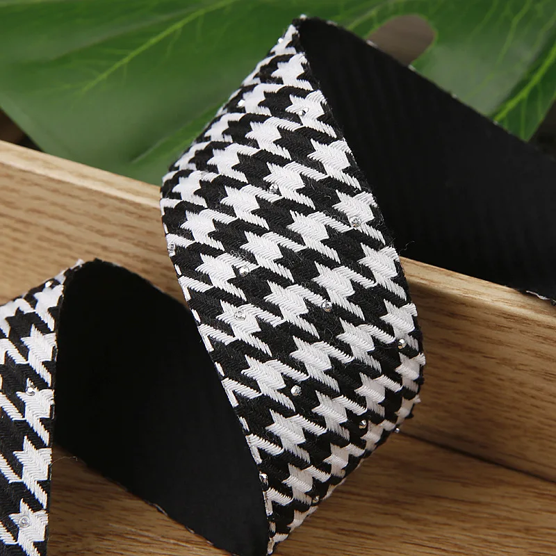 10Yards 25MM 38MM Black And White Lattice Ribbons For Hair Bowknot Wedding Accessories DIY Crafts Handmade Y121702 ribbon decoration