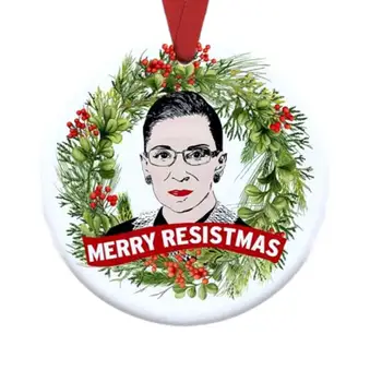 

Christmas Ornament RBG Ruth Bader Ginsburg Pendant 2021 New Year Home Decoration Gift