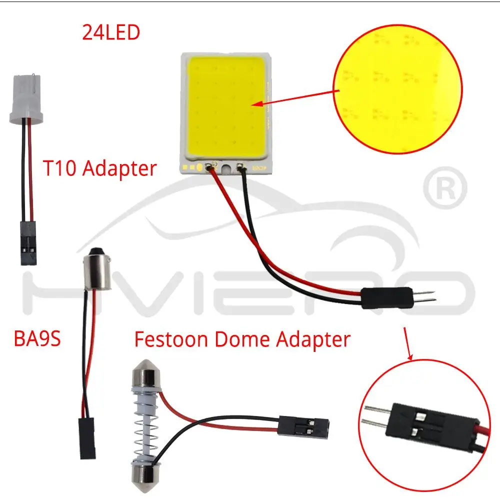 Лампа для чтения в салоне автомобиля 2 шт.|bulb light|cob led24 smd |