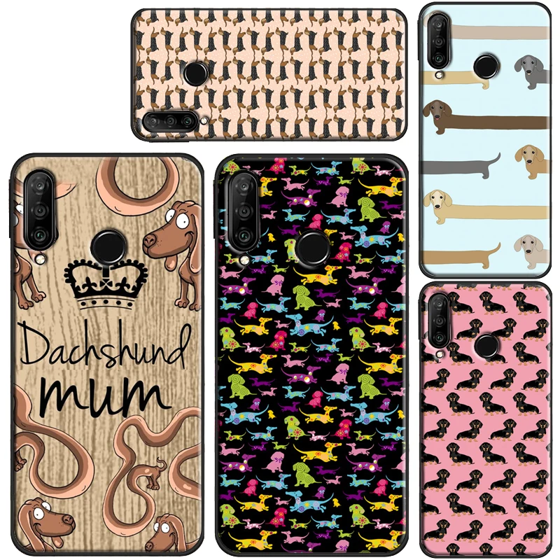 Милый чехол с таксой сосиской для Huawei P40 Lite P20 P30 Pro Mate 10 20 Nova 5T P Smart 2019 Honor 8X 9X 10i Coque |