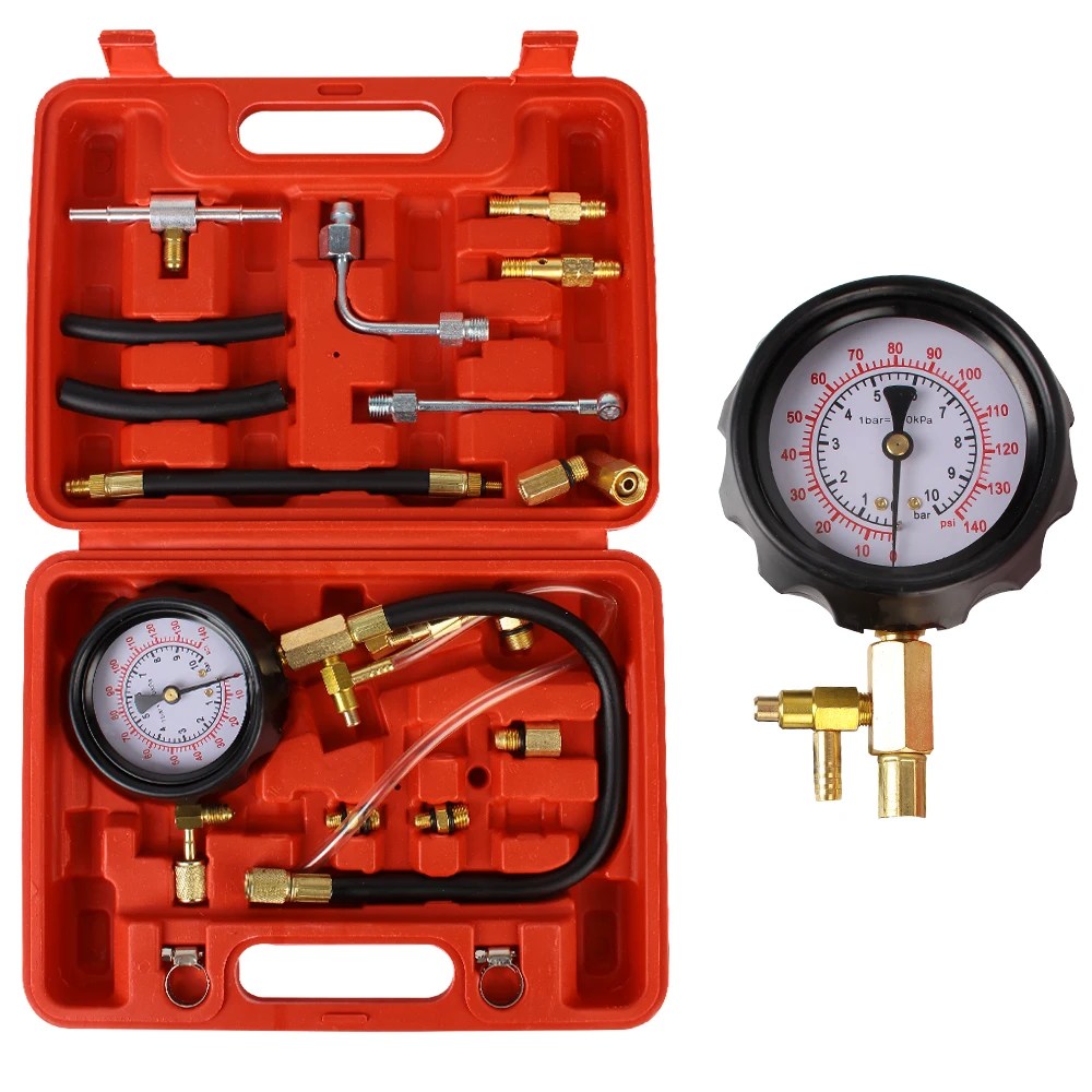 

Auto Diagnostics Tools 0~140psi 0~10bar For Fuel Injection Pump Tester Quick Coupling Car Test Set TU-114 Fuel Pressure Gauge