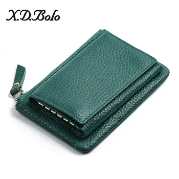 

Fashion leather wallet cross-border multi-card position first layer cowhide short tri-fold card holder ladies wallet coin purse