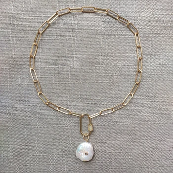 

punk trendy natural pearl pendant necklace Hip Hop Vintage Gold Color Metal Collar Jewelry Gift for women charm choker 2020