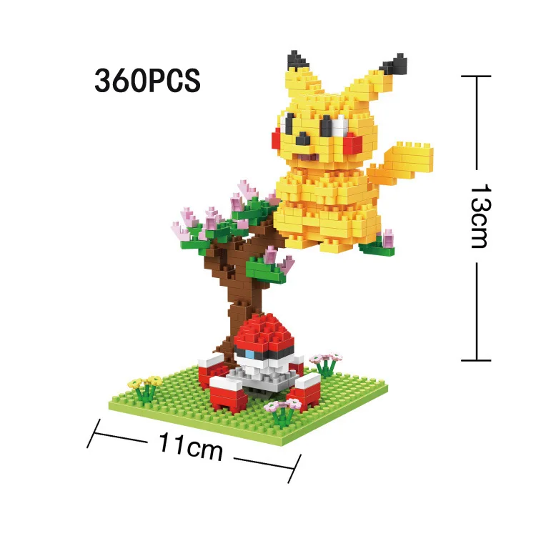 Аниме игры изображения сцены nanobricks poke Pika Charmander Squirtle Bulbasaur Pidgeotto Meowth Psyduck микро алмазный блок игрушки - Цвет: Pikachu