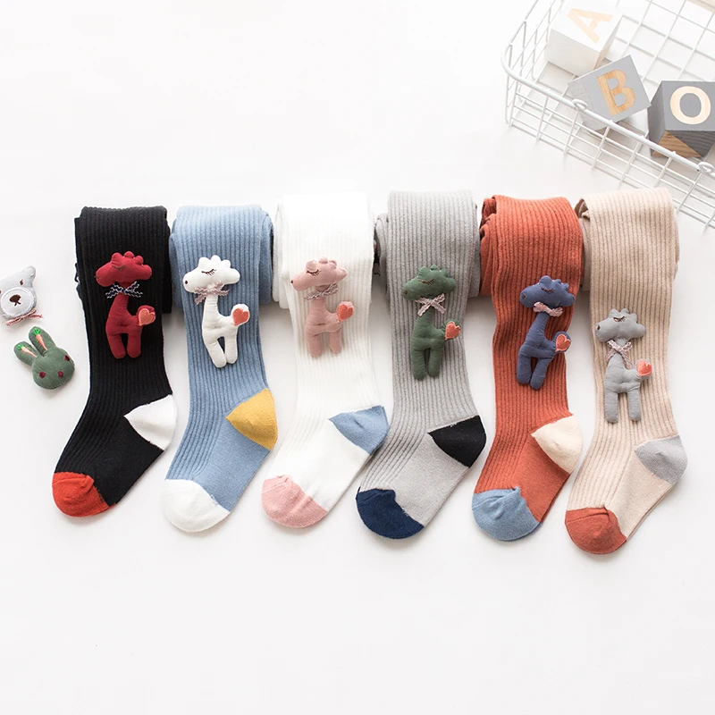 Модные хлопковые колготки и чулки для маленьких девочек детские с мультяшными