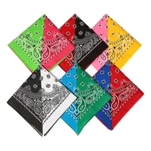 Богемные Пейсли Цветочные двухцветные блоки унисекс хлопковый карман квадратный шарф повязка на голову шейный платок хип хоп браслет шеи галстук
