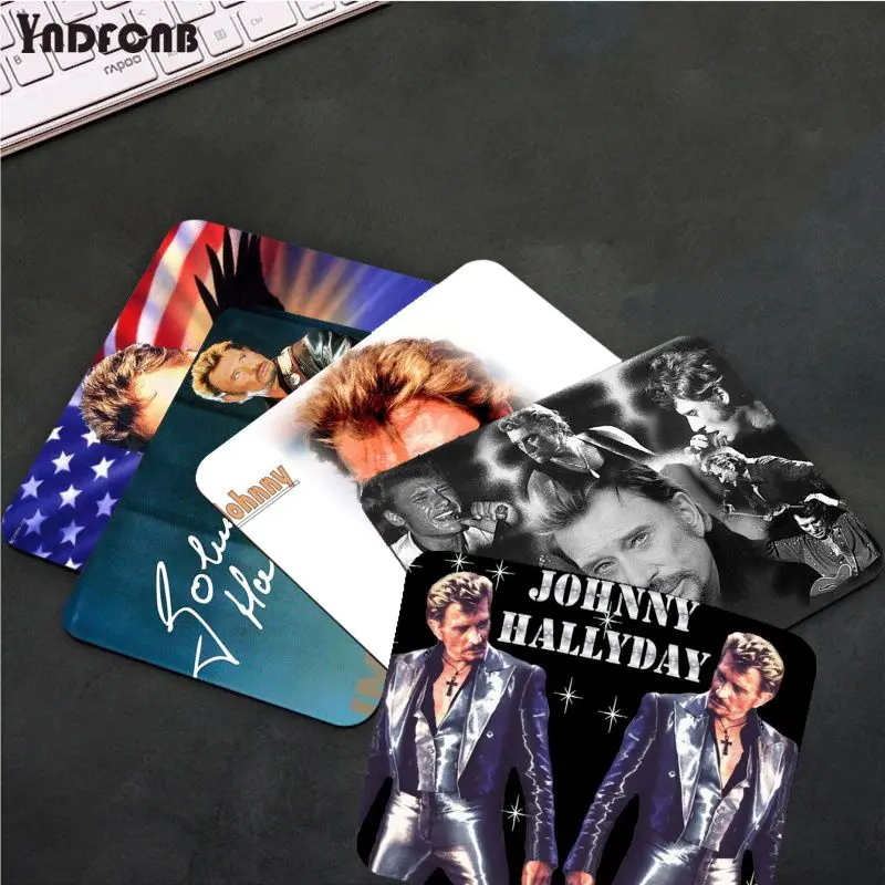 Johnny Hallyday Rock Music French Singer DIY Design Pattern Game mousepad Smooth Writing Pad Desktops Mate gaming mouse pad
