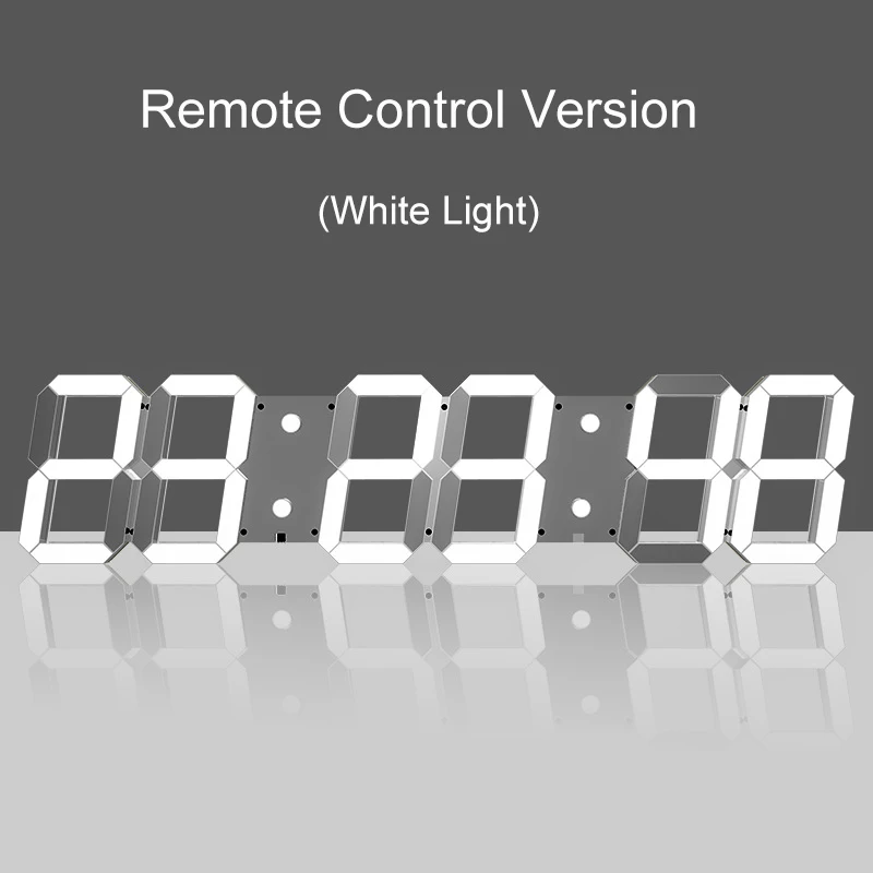 Multi Function Large Size Acrylic Mirror Wall Clock Creative Digital Clock 3D LED Timer