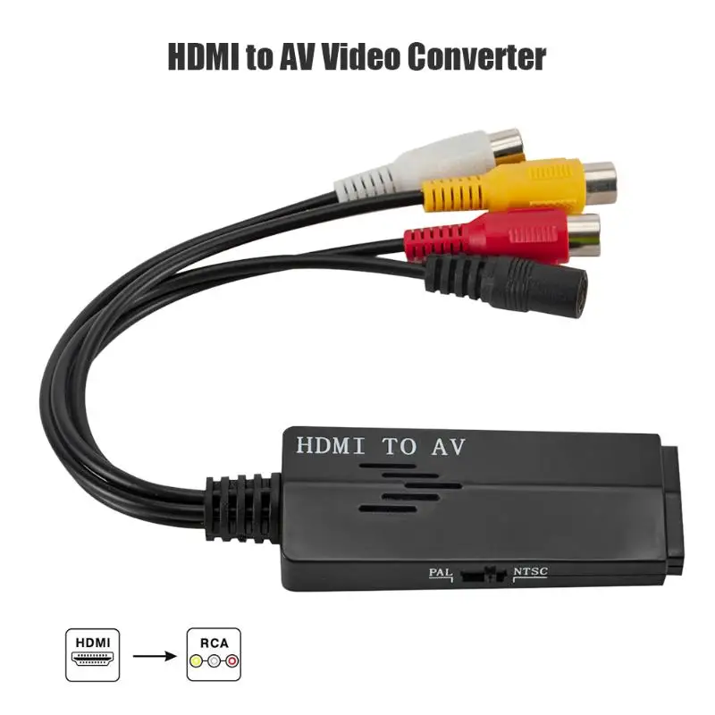  Hdmi a Av Video Converter Hdmi a Rca Video Audio Adapter per Hdtv Hd Box