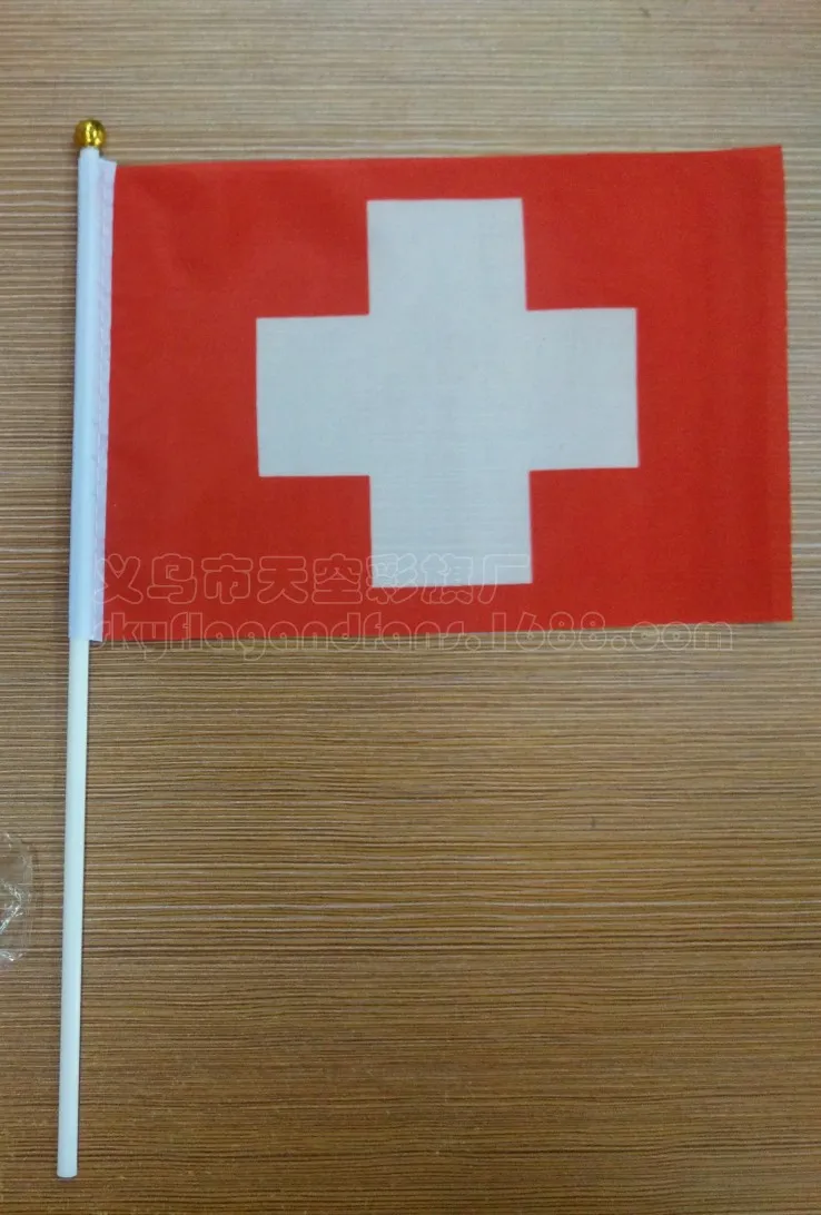 Switzerland Кафник, 5 шт. Venezuela ручной развевающийся Национальный флаг 14*21 см - Цвет: Switzerland