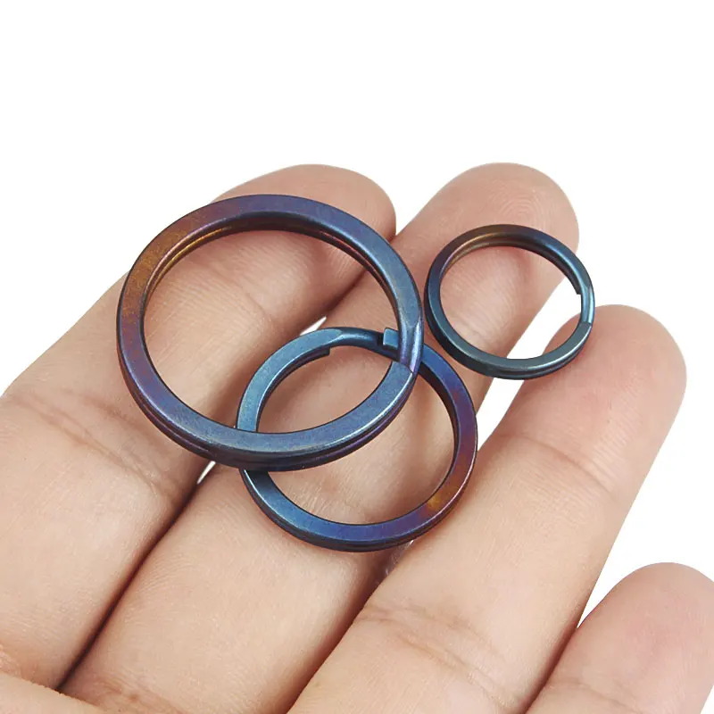 Bluing Titanium Alloy EDC Key Ring - Outdoor Small Tool & Accessories in Blue