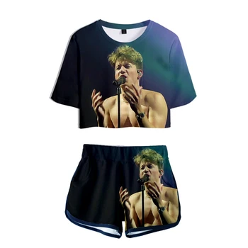 

New Printed Women Charlie Puth two piece set New design Oversize short sleeve and Short Charlie Puth Pants O-neck Summer Set