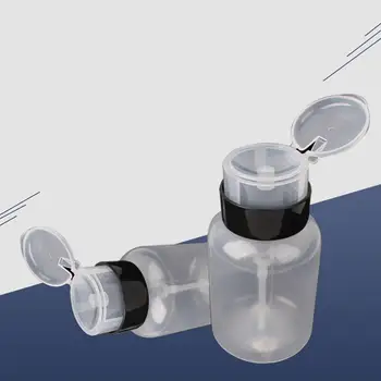 

1Pcs Plastic Nail Polish Remover Dispenser Refillable Pressed 210ml Pump Bottles Travel Bottle Transparent Black Spray O5A2