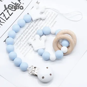 

DIY Colorfull Silicone Baby Pacifier Clips Funny Pacifier Chain for Feeding Teething Chew Toy Nipple Holder Dummy Clip BPA Free
