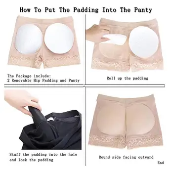 

Women's Mesh Breathable Belt Pads Buttocks Panties Fake Padded Pants Underwear Lift Shaper Pants Buttocks Body Shaping Bum C6N8
