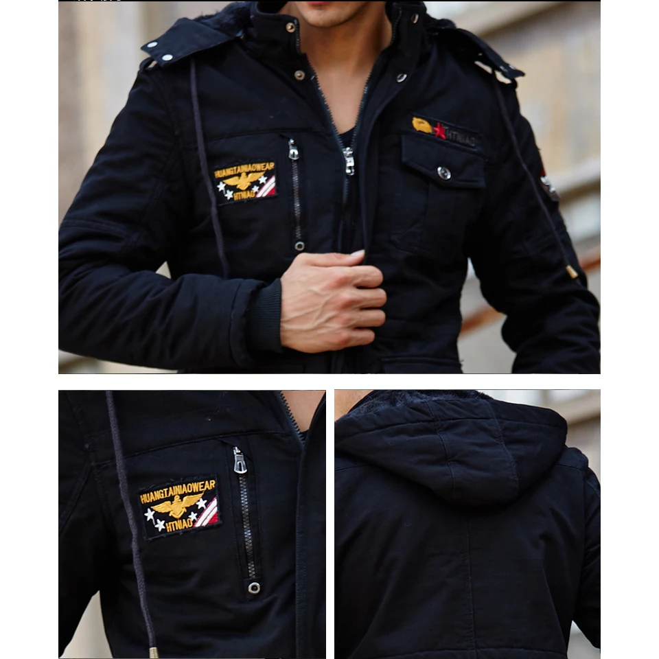 Menswear Men's Bomber Jacket Men Jackets and Coats Winter Hooded Motorcycle Mens Jacket Casual Army Windbreakers Male Coat