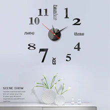 

3D Large Wall Clock Quartz Needle Horloge Punch-free Watch Clocks Acrylic Art Decal Mute Mirror Surface Sticker Home Decor Tool