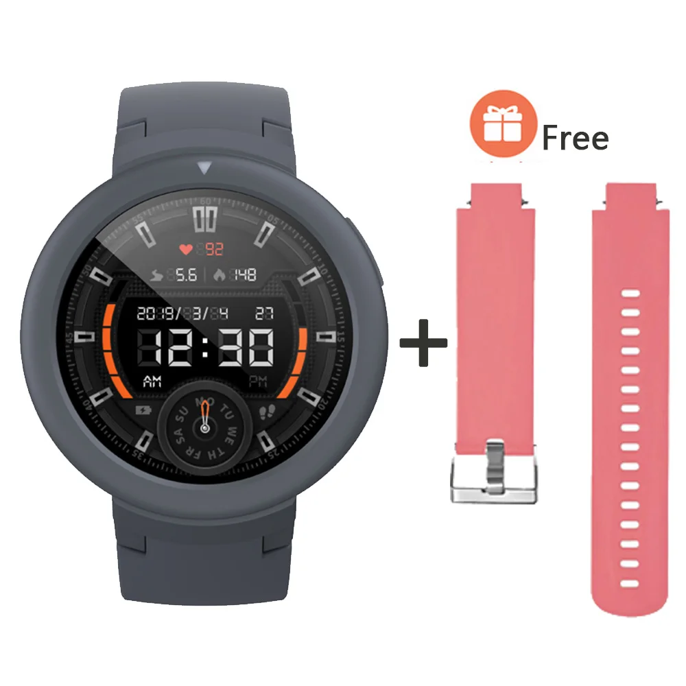 Глобальная версия Huami AMAZFIT Verge Lite Смарт-часы мужские wo мужские gps+ ГЛОНАСС IP68 Водонепроницаемые мульти-спортивные Смарт-часы трекер здоровья - Цвет: Gray add Pink