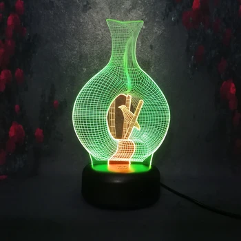 

USB LED Lamp 3D Art Bird's nest Vase Model Mixed Two-color Night Light Hom Bedroom Decor Acrylic Light Girl Boy Holiday Gift DIY