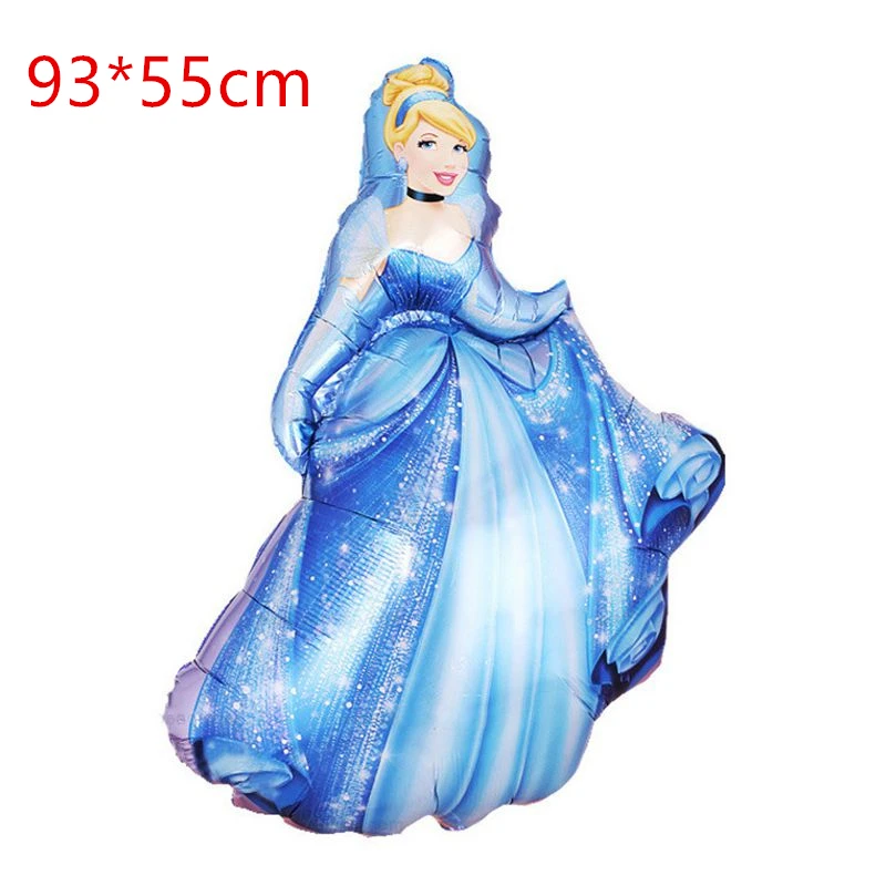 93*55cm Large Belle Aurora Cinderella Snow White Elsa Five Princess Foil Balloons Baby Birthday Party Decoration Helium Balloons - Цвет: As Picture