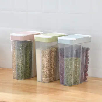 

Sealed Food Storage Box Plastic Clear Grains Container Dry Cereals Holder Bottles Tank for Home Kitchen Kit Tools