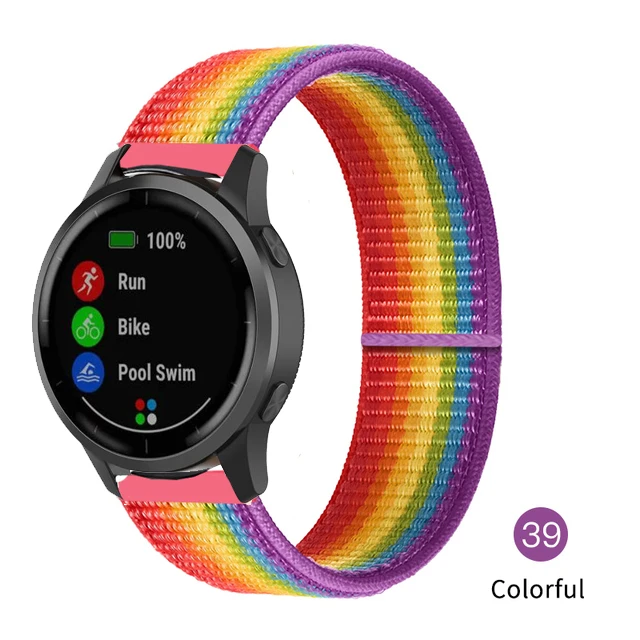 Нейлоновый ремешок для смарт-часов Garmin Vivoactive 4 4s 3 женский браслет пришитых 2/2s SQ